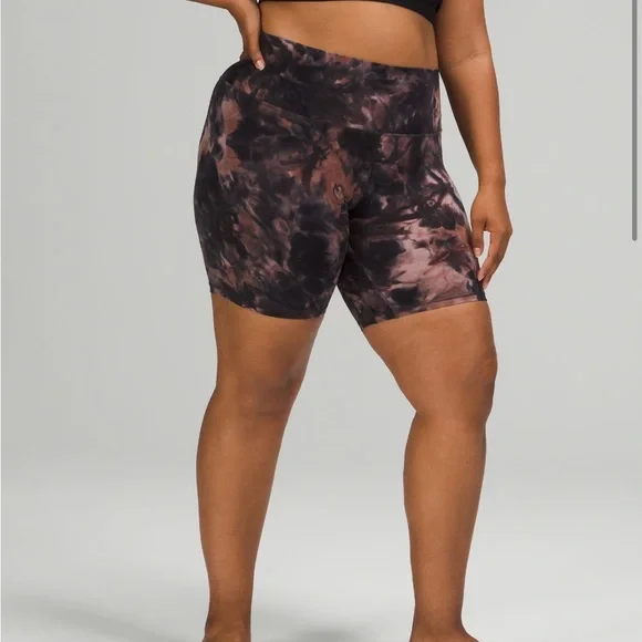 align high rise short 8" diamond dye graphite grey pink pastel size 2 lululemon